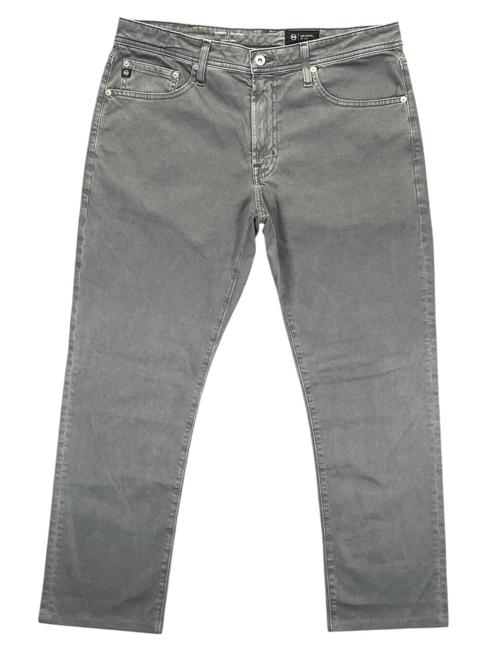 AG Adriano Goldschmied Everett Slim Straight Jeans Gray Italian Fabric 34x32